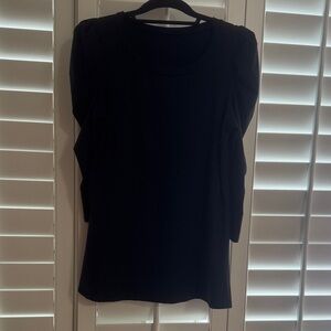 Savvi, Large, Black 3/4 Sleeve Top